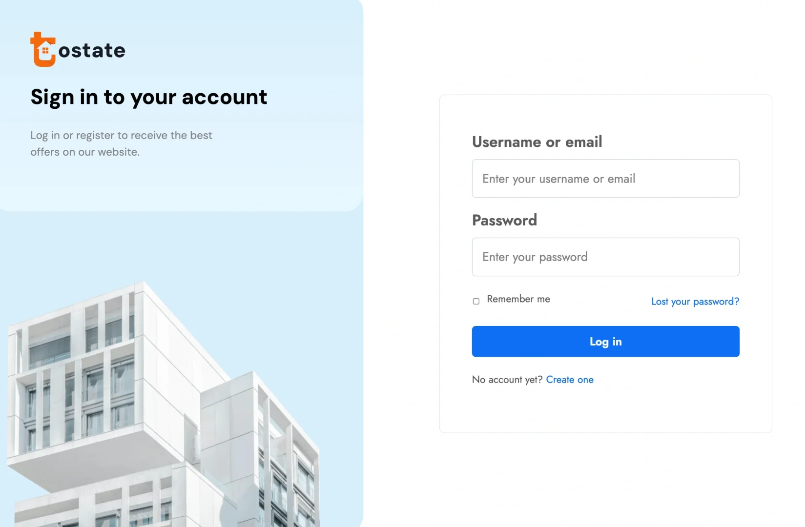 Login page for accessing local deals and offers.